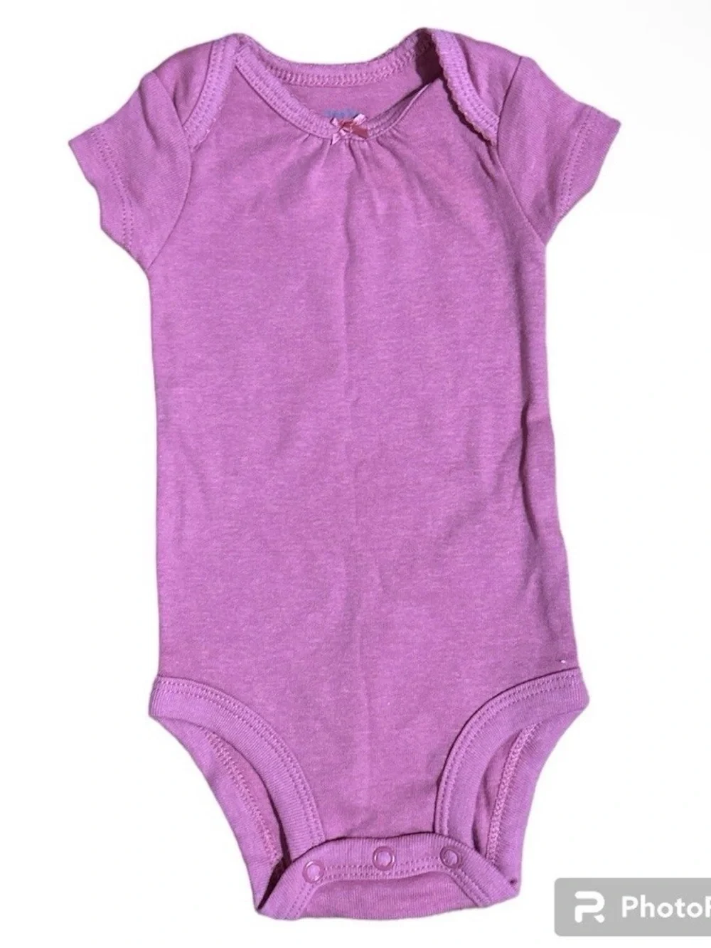 Carter's Baby Girls Purple Short Sleeve Bodysuit Solid Heather Lavender 3M